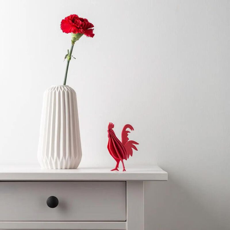 Lovi 3D Puzzle Decor Rooster 10cm Bright Red image number 2
